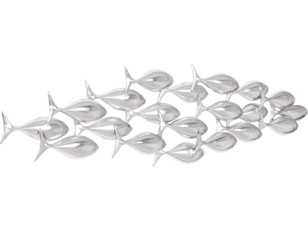 School of Fish Wall Art, Silver Leaf - image 1