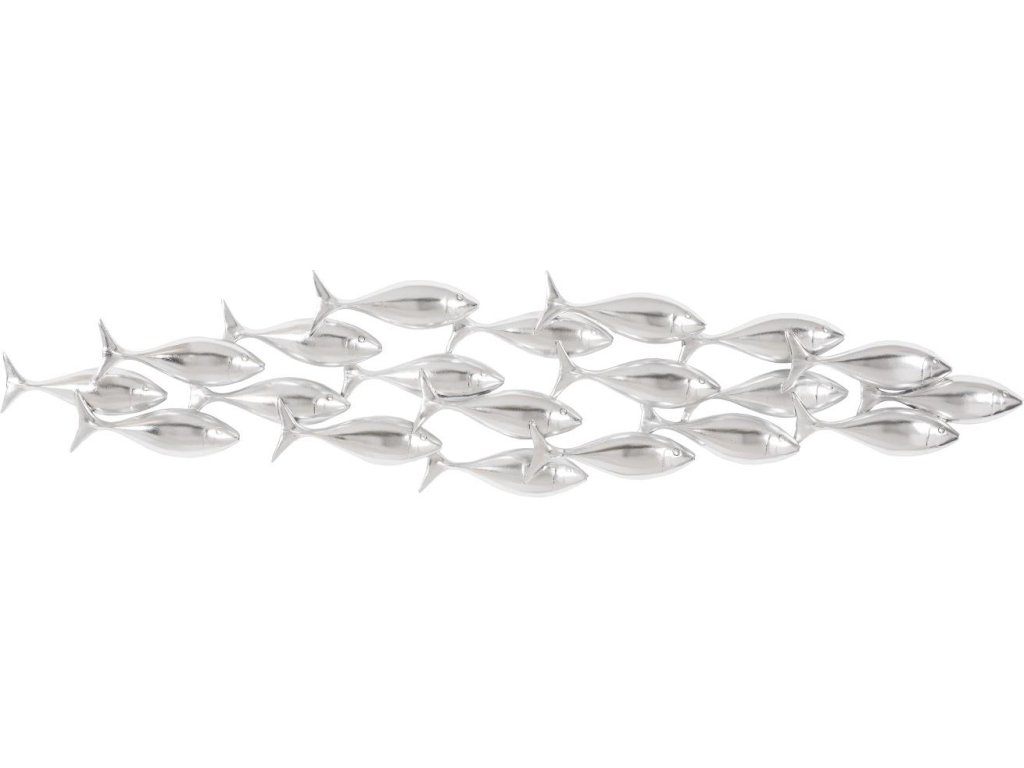 School of Fish Wall Art, Silver Leaf - main image