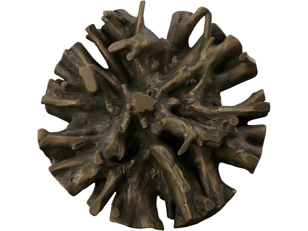 Cast Root Dining Table Base, With Glass, Small, Bronze - image 1