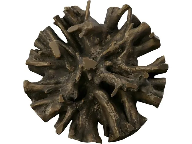 Cast Root Dining Table Base, With Glass, Small, Bronze - Alternative View