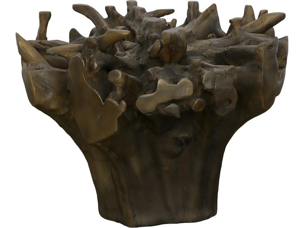 Cast Root Dining Table Base, With Glass, Small, Bronze - image 2