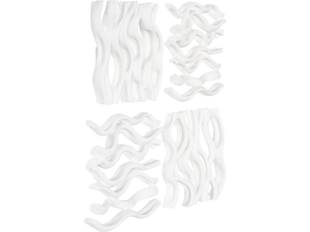 Vine Wall Tile, Matte White, Set of 4 - image 1