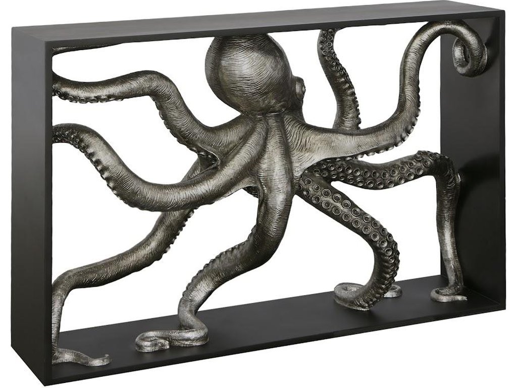 Octo Framed Console Table, Wood Frame, Silver Leaf - image 1
