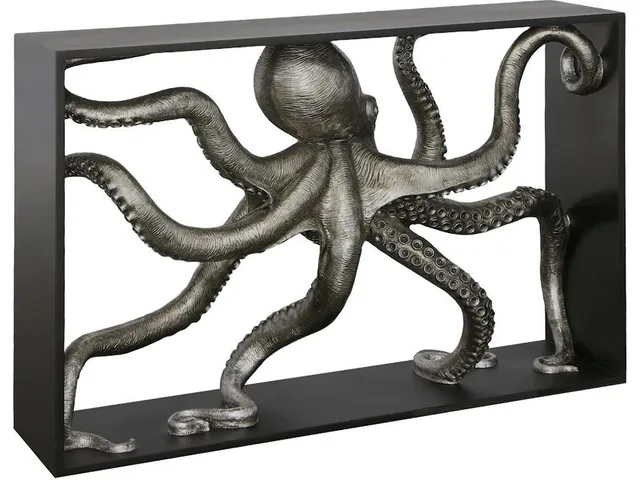 Octo Framed Console Table, Wood Frame, Silver Leaf - Alternative View