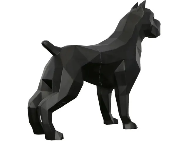 Pitbull Facet Sculpture, Matte Black - Alternative View
