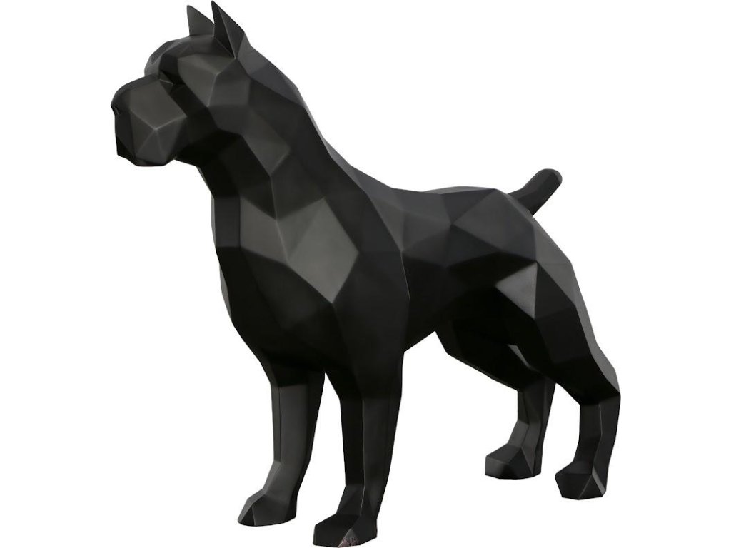 Pitbull Facet Sculpture, Matte Black - main image