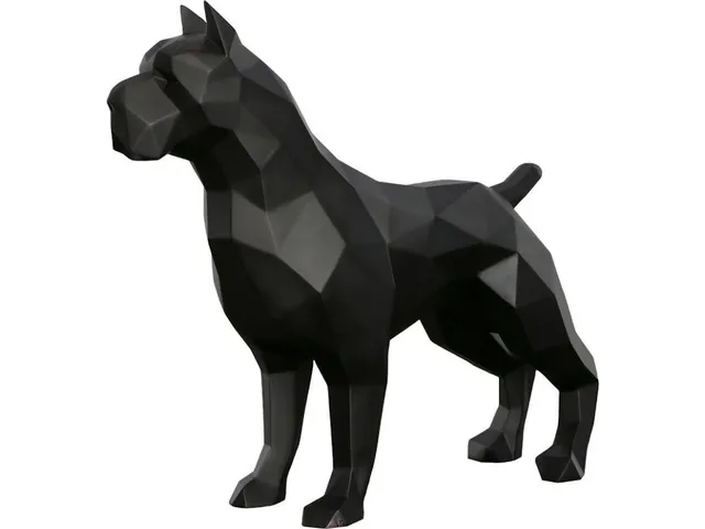 Pitbull Facet Sculpture, Matte Black