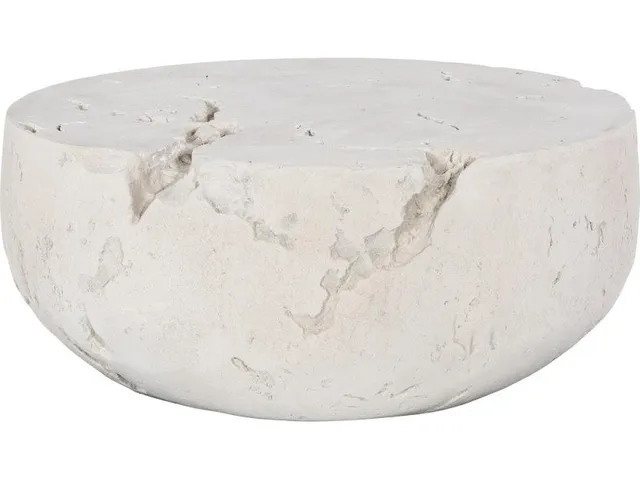 Cast Cheese Stone Coffee Table, Round, Roman Stone