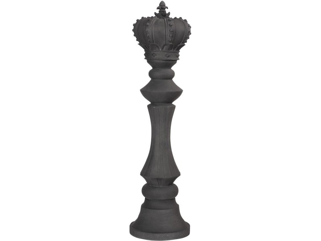 King Chess Sculpture, Cast Stone Black - main image