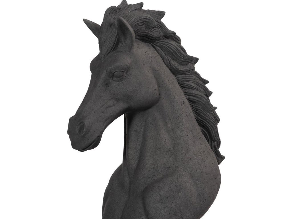 Knight Chess Sculpture, Cast Stone Black - image 3