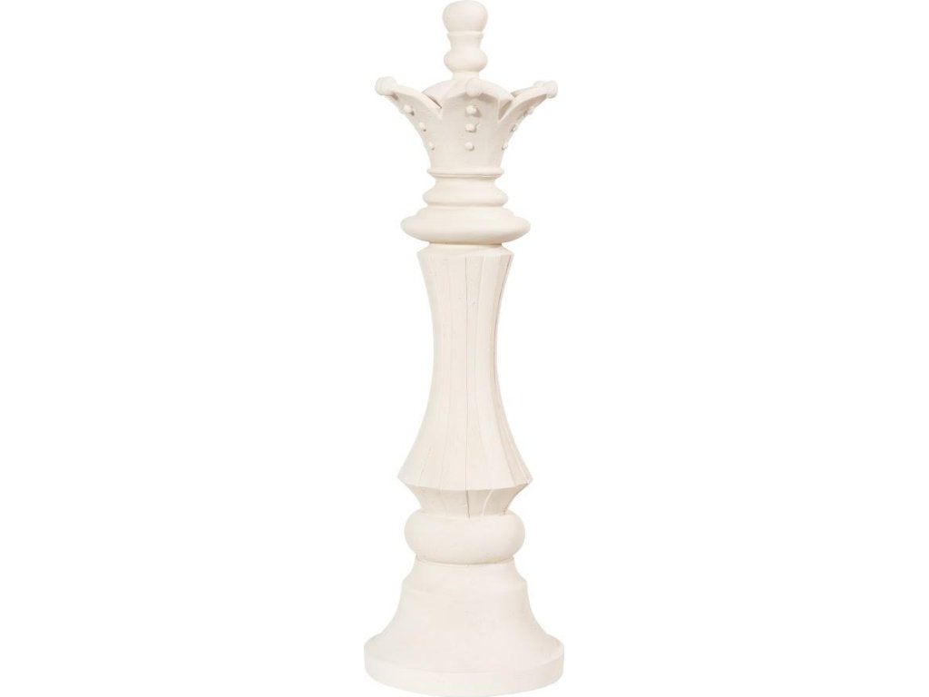 Queen Chess Sculpture, Cast Stone White - image 1