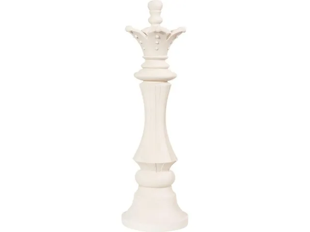 Queen Chess Sculpture, Cast Stone White - Alternative View