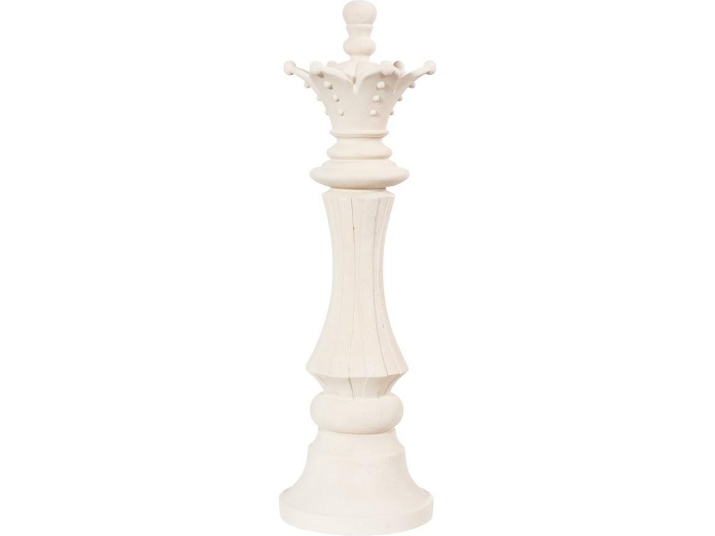 Queen Chess Sculpture, Cast Stone White - main image