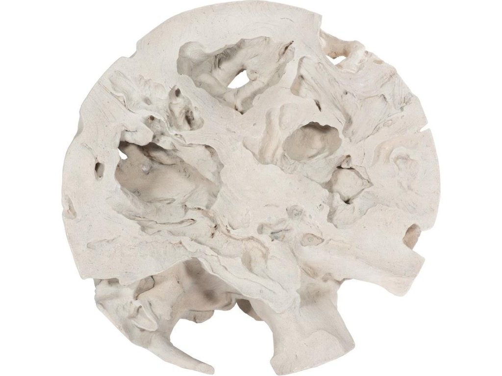 Chunk Coffee Table, Round, Roman Stone, With 48" Glass - image 1