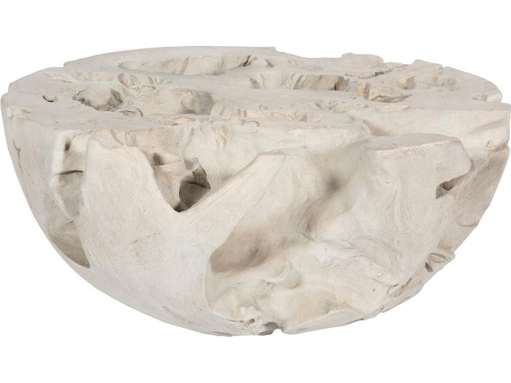 Chunk Coffee Table, Round, Roman Stone, With 48" Glass - image 2