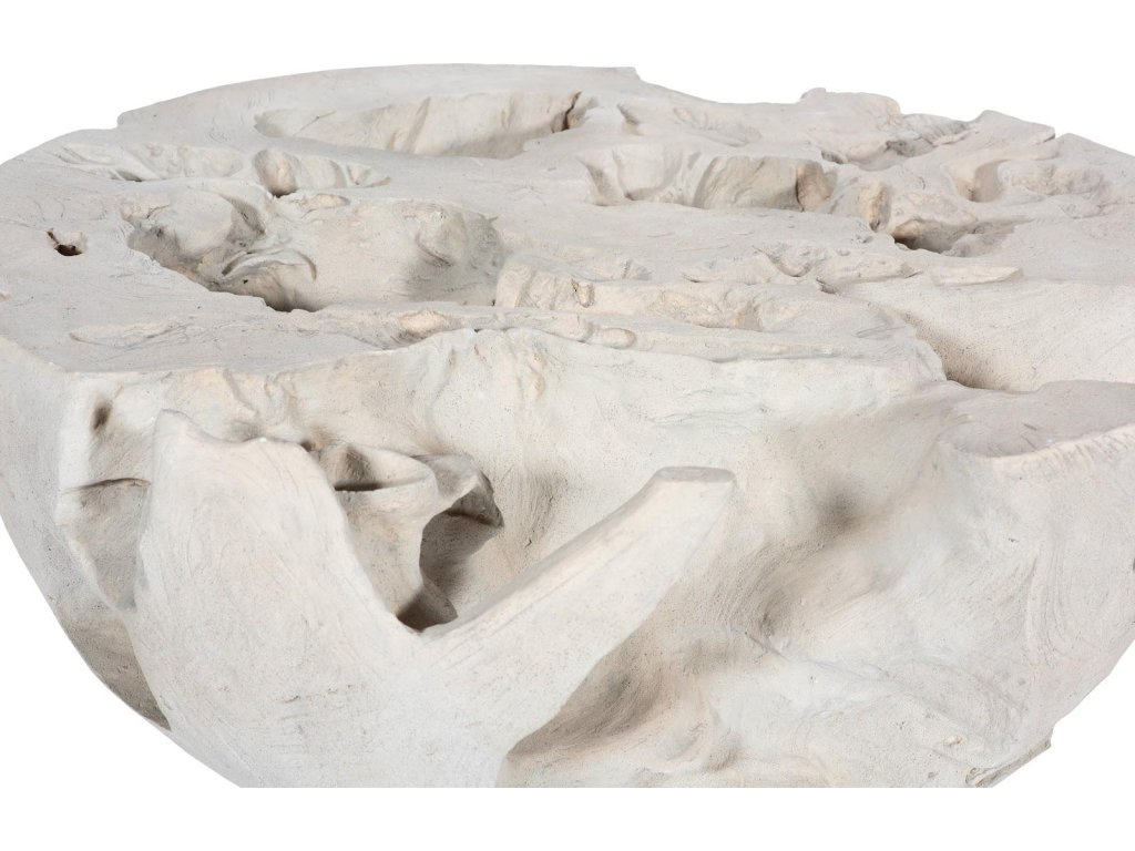 Chunk Coffee Table, Round, Roman Stone, With 48" Glass - image 4