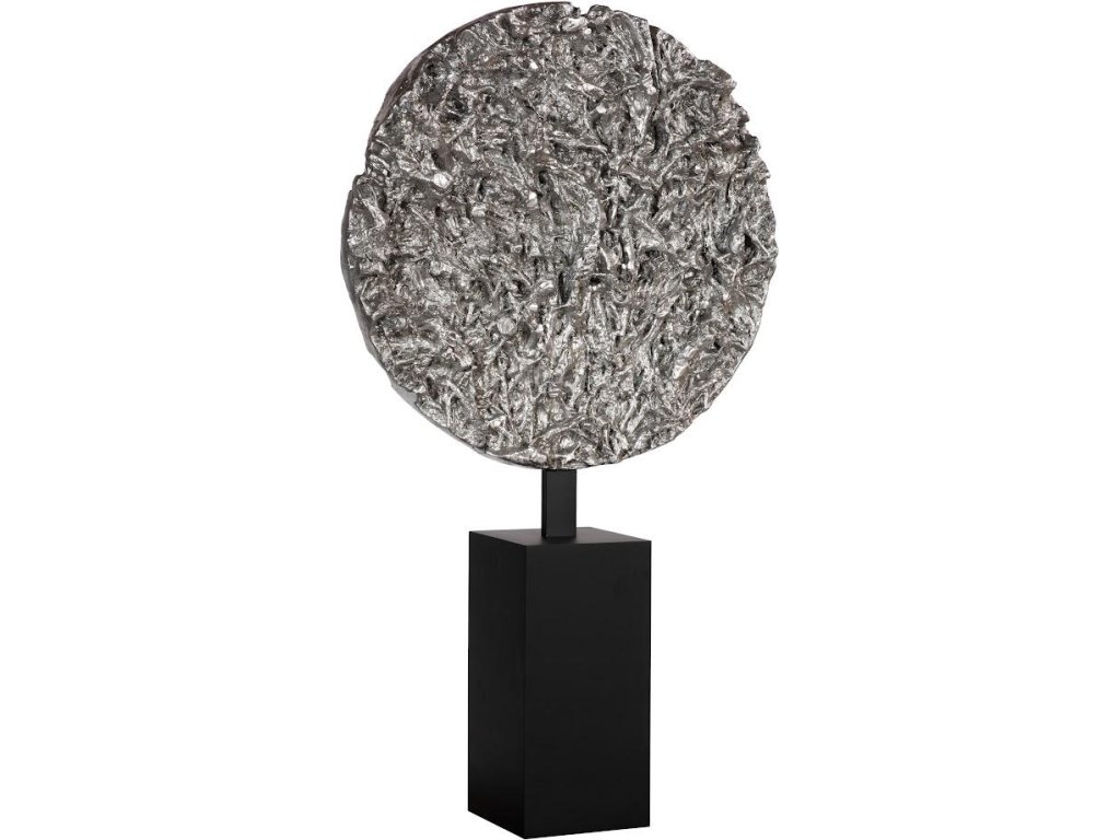 Cast Colossal Root On Stand Sculpture, Silver Leaf, KD - image 1