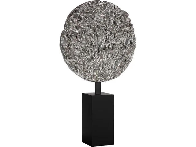Cast Colossal Root On Stand Sculpture, Silver Leaf, KD - Alternative View