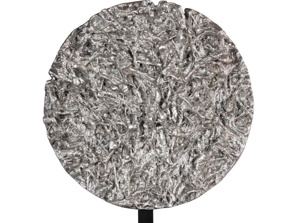 Cast Colossal Root On Stand Sculpture, Silver Leaf, KD - image 2