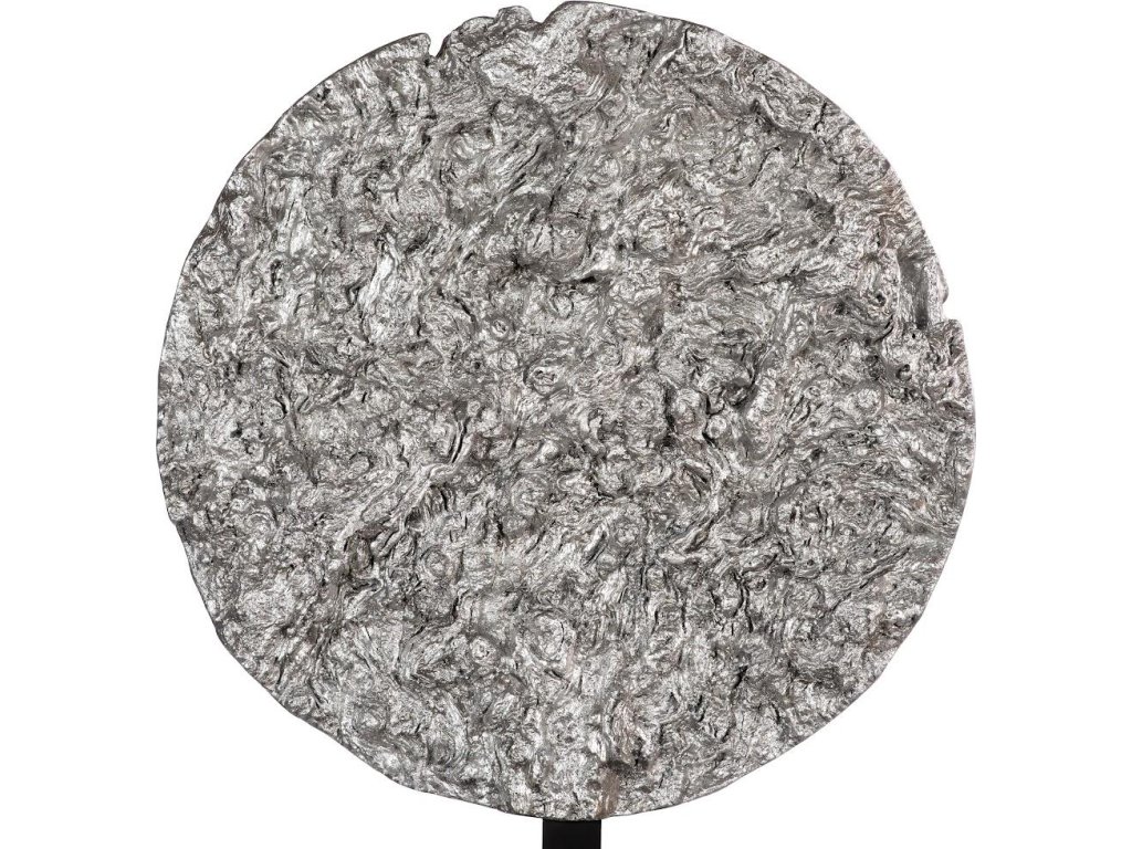 Cast Colossal Root On Stand Sculpture, Silver Leaf, KD - image 3