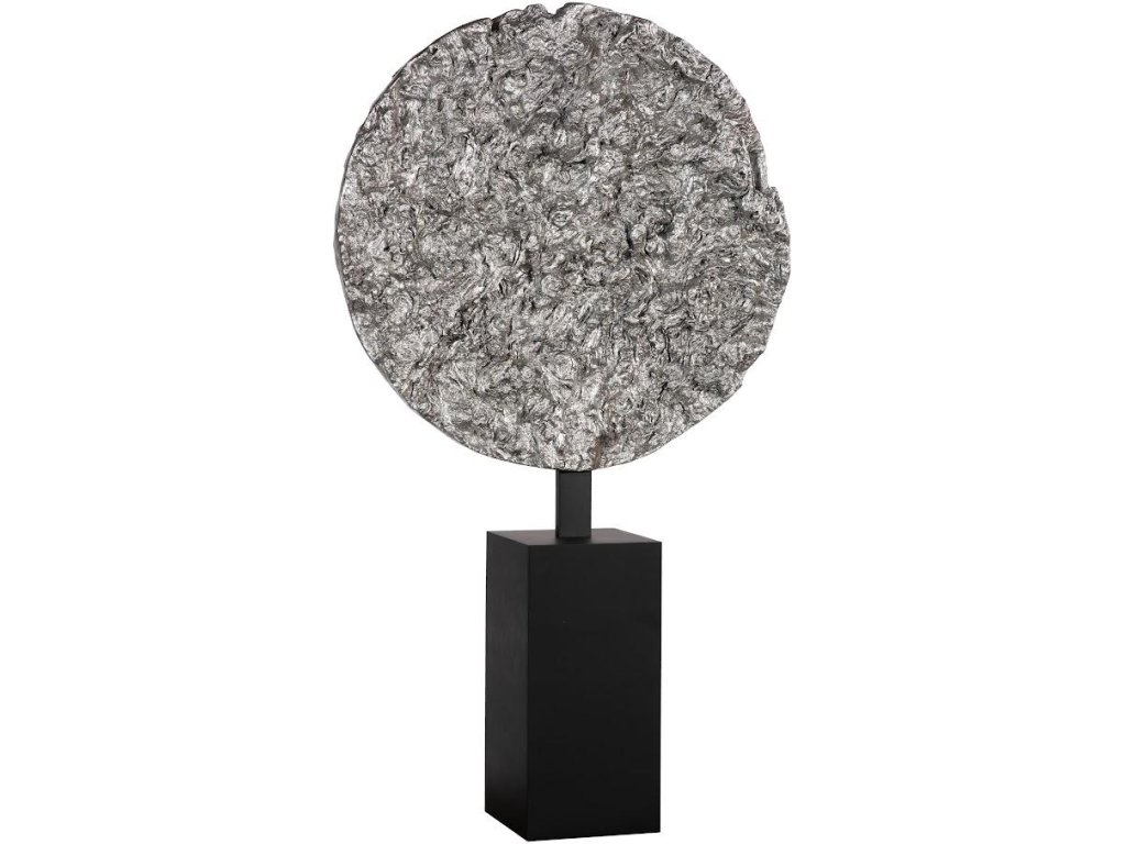 Cast Colossal Root On Stand Sculpture, Silver Leaf, KD - main image