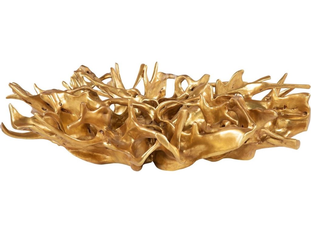 Cast Root Coffee Table, Gold Leaf, With 82" Glass - image 1
