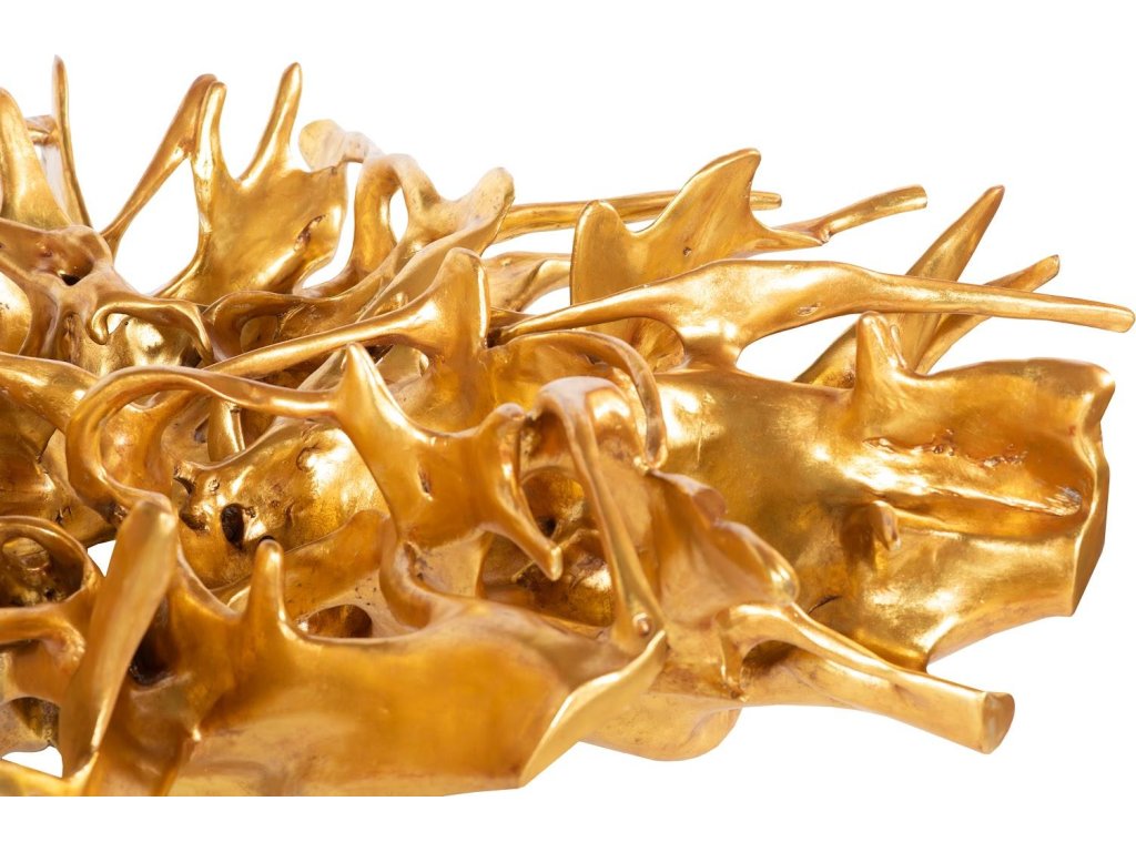 Cast Root Coffee Table, Gold Leaf, With 82" Glass - image 2