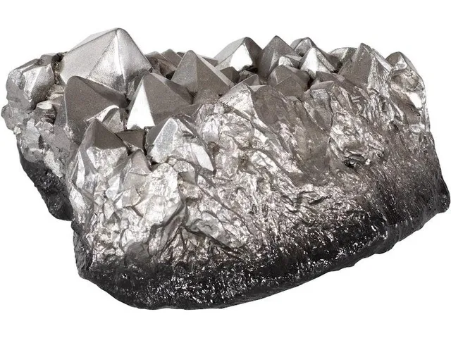 Cast Crystal Tabletop Accent, Silver Leaf, Large
