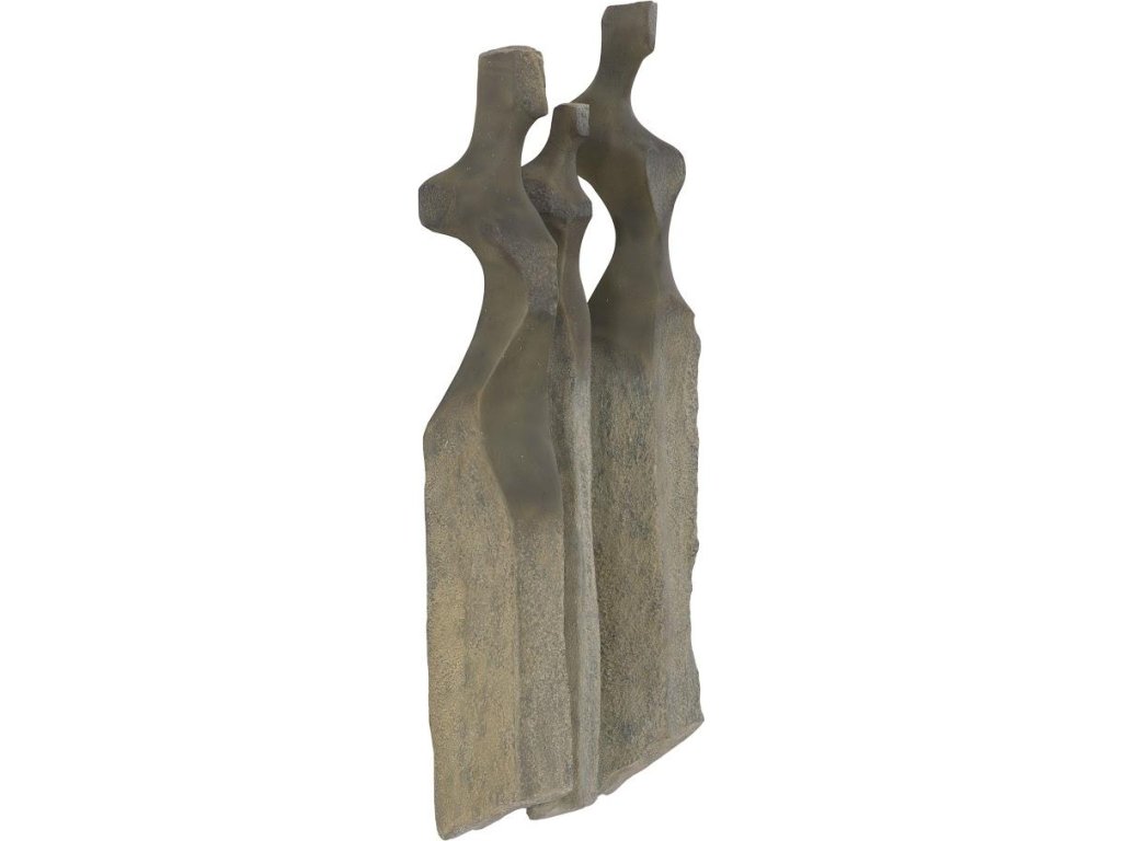 Cast Women Wall Art, Set of 3, Small, Splinter Stone Finish - image 1