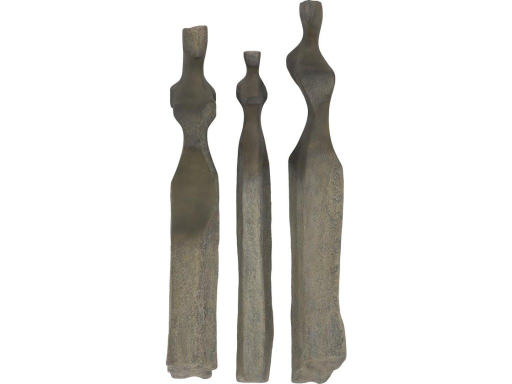 Cast Women Wall Art, Set of 3, Small, Splinter Stone Finish - main image
