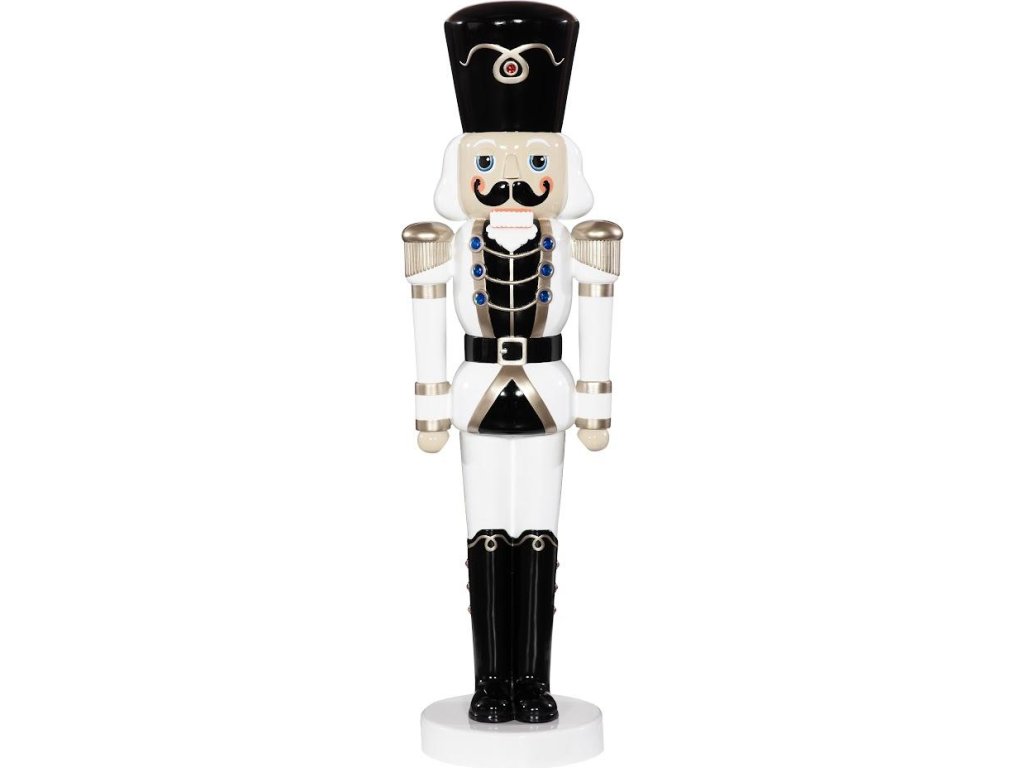 Nutcracker Soldier Sculpture 6ft, Black, White, and Gold - image 1