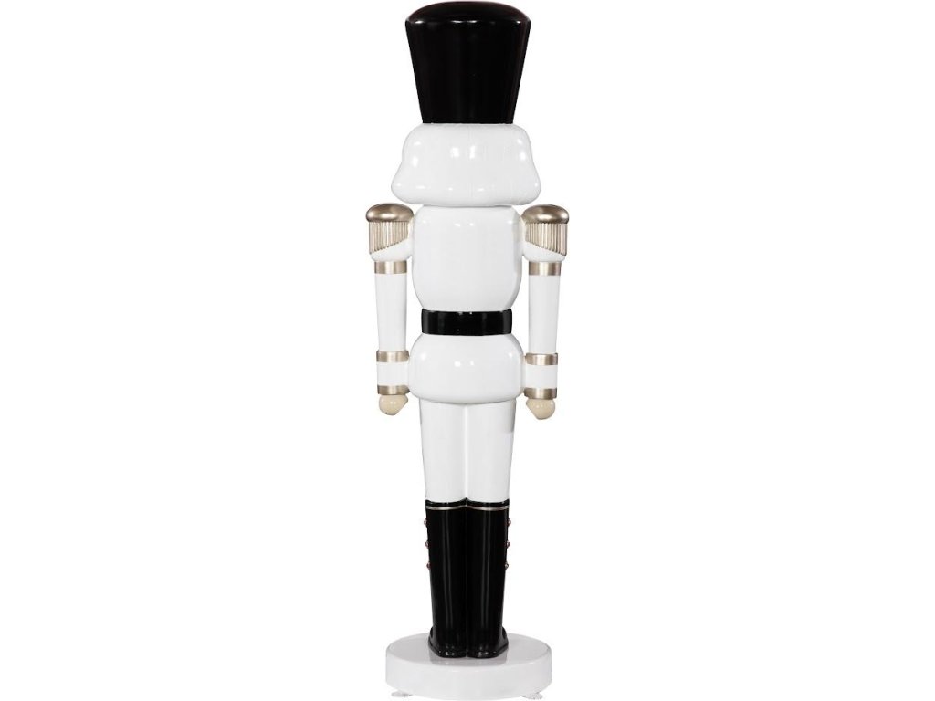 Nutcracker Soldier Sculpture 6ft, Black, White, and Gold - image 3
