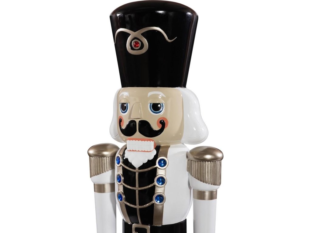 Nutcracker Soldier Sculpture 6ft, Black, White, and Gold - image 4