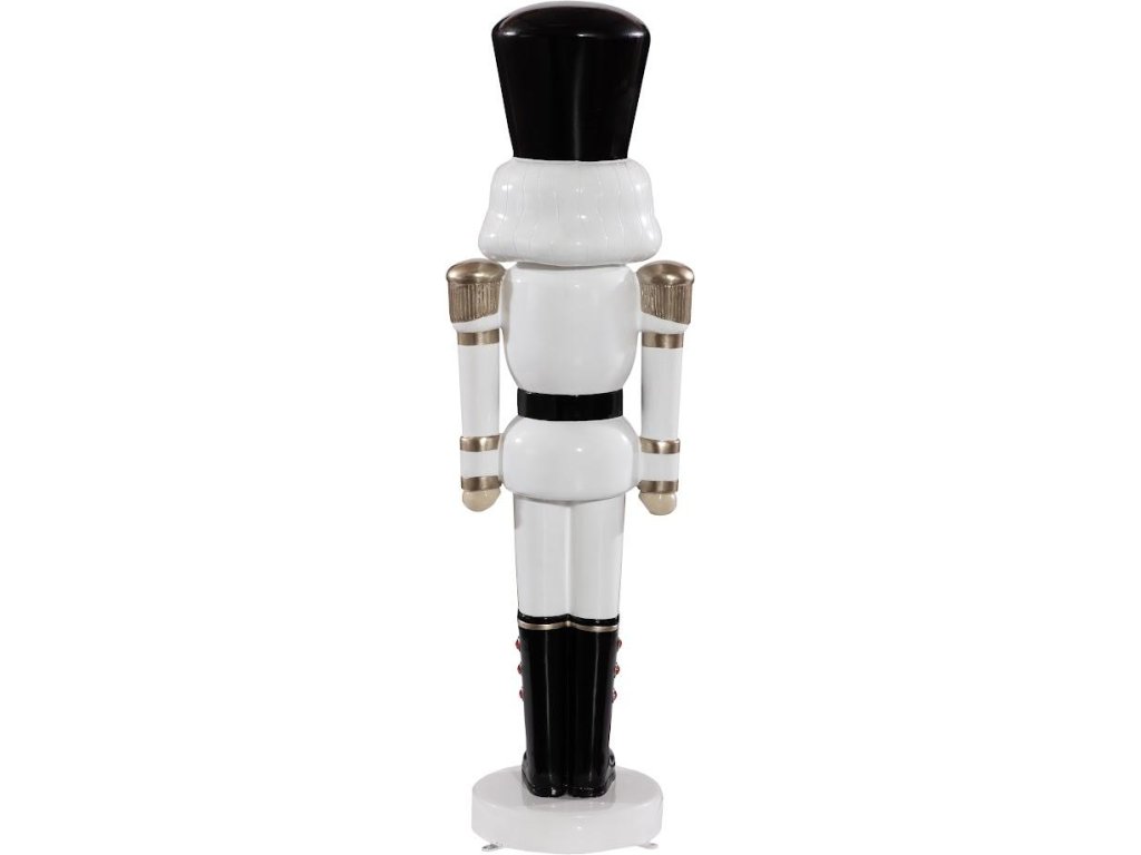 Nutcracker Soldier Sculpture 4ft, Black, White, and Gold - image 3