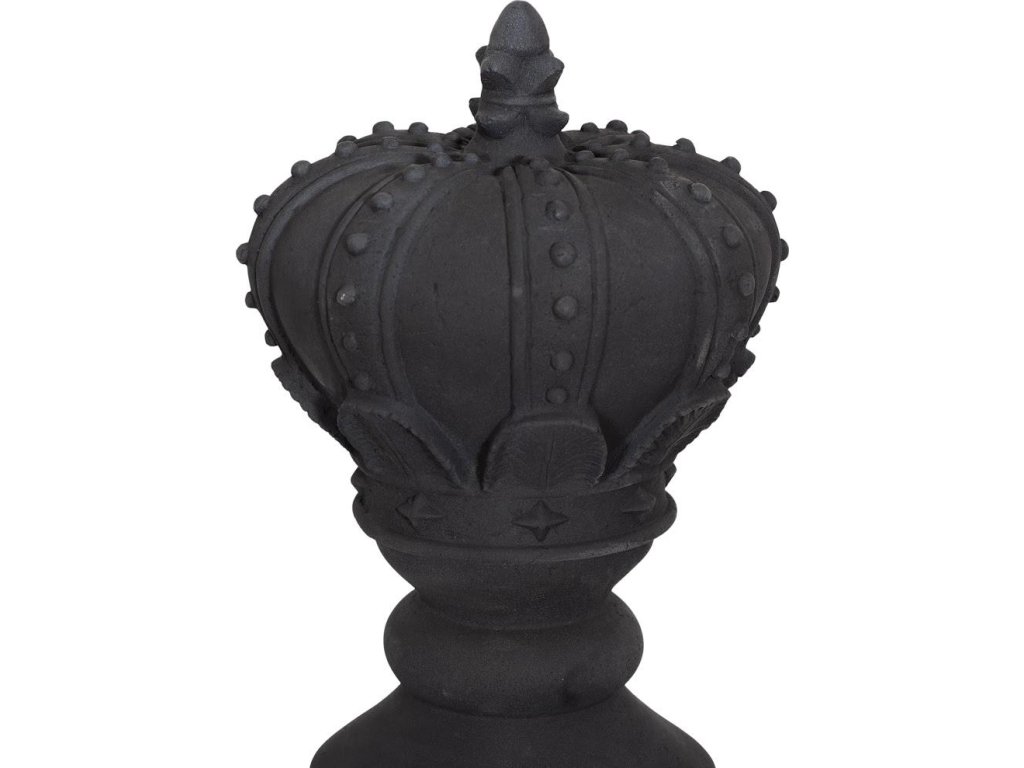 King Chess Sculpture, Cast Stone Black, Small - image 1