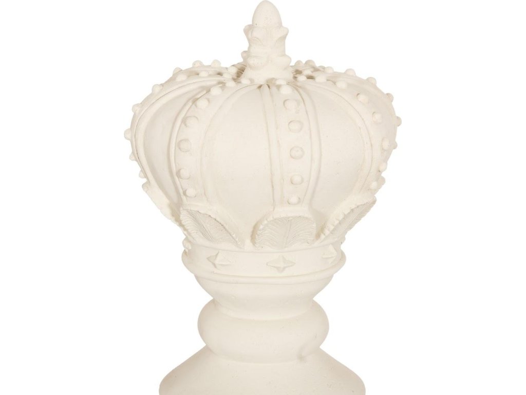 King Chess Sculpture, Cast Stone White, Small - image 1