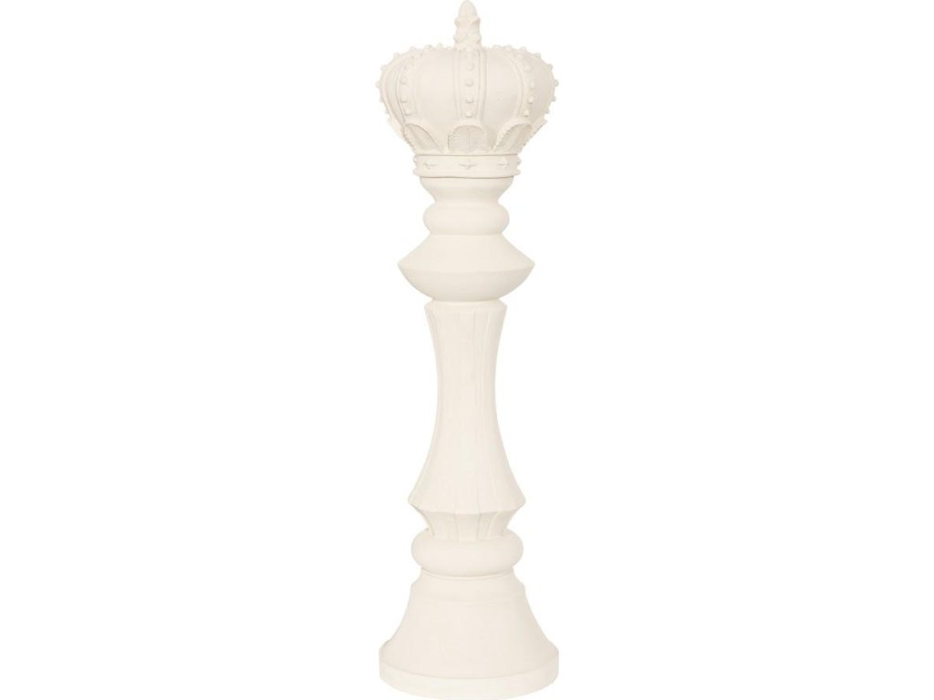 King Chess Sculpture, Cast Stone White, Small - main image