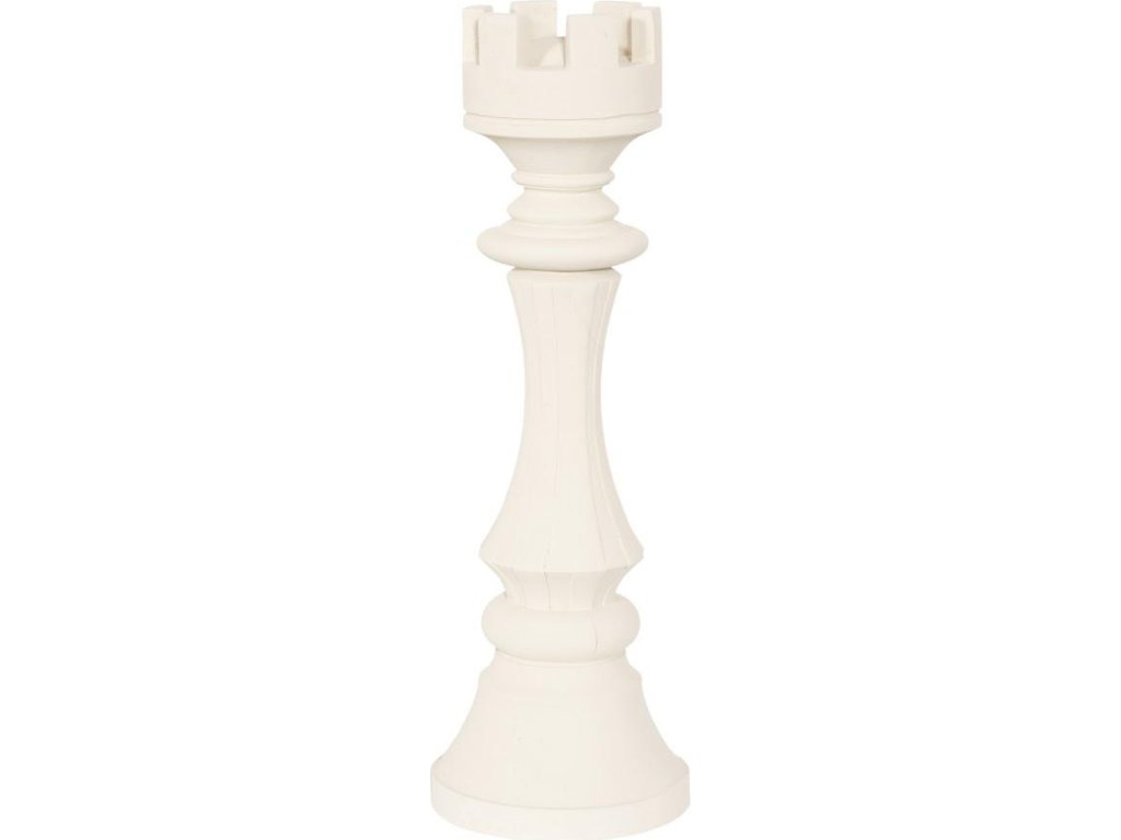 Rook Chess Sculpture, Cast Stone White, Small - main image