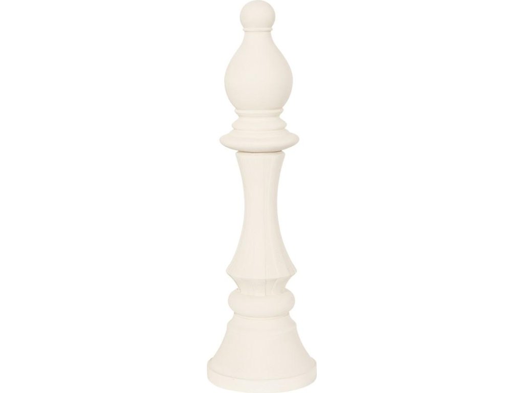Bishop Chess Sculpture, Cast Stone White, Small - main image