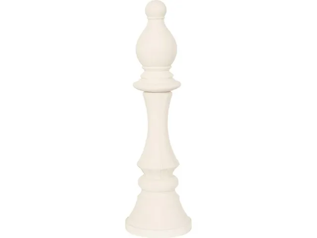 Bishop Chess Sculpture, Cast Stone White, Small