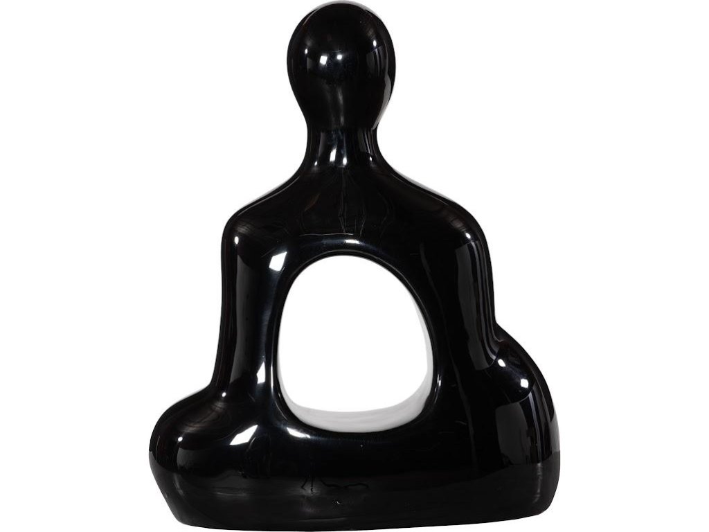 Buddha Seated Sculpture, Gel Coat Black - image 1
