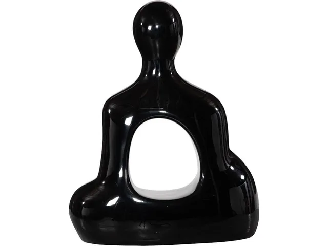 Buddha Seated Sculpture, Gel Coat Black - Alternative View