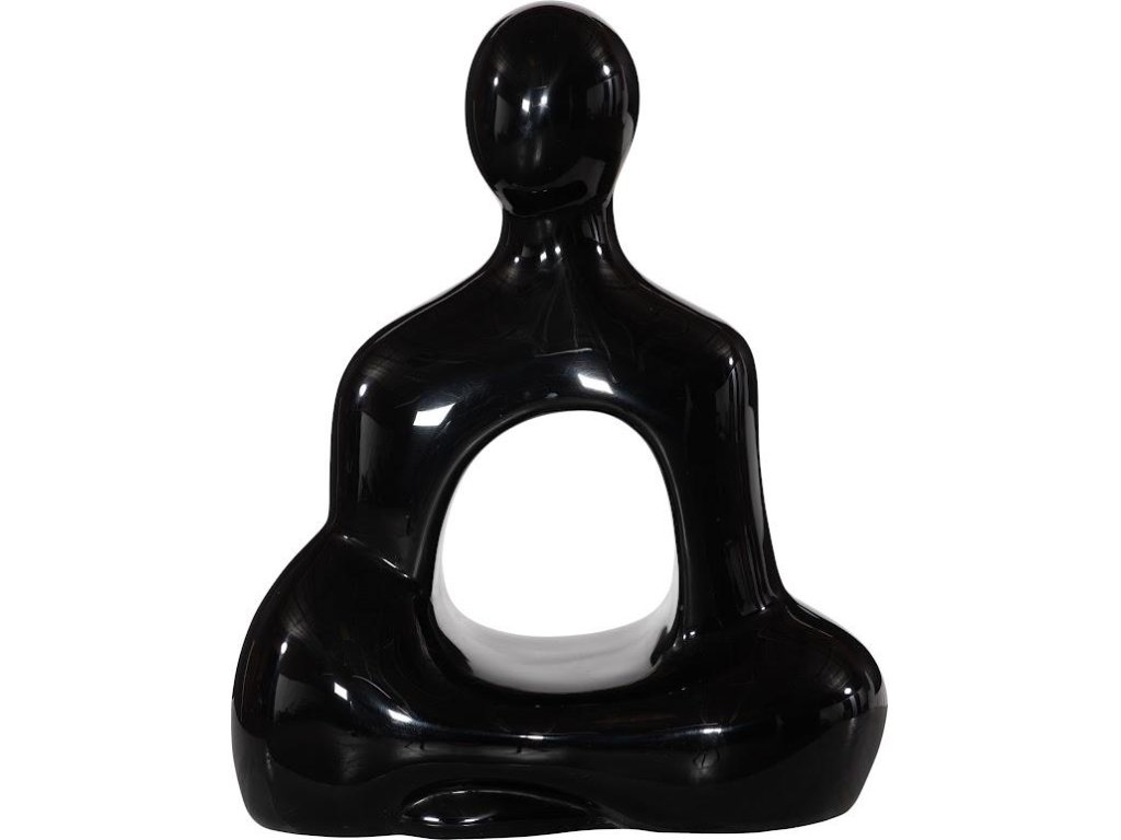 Buddha Seated Sculpture, Gel Coat Black - main image