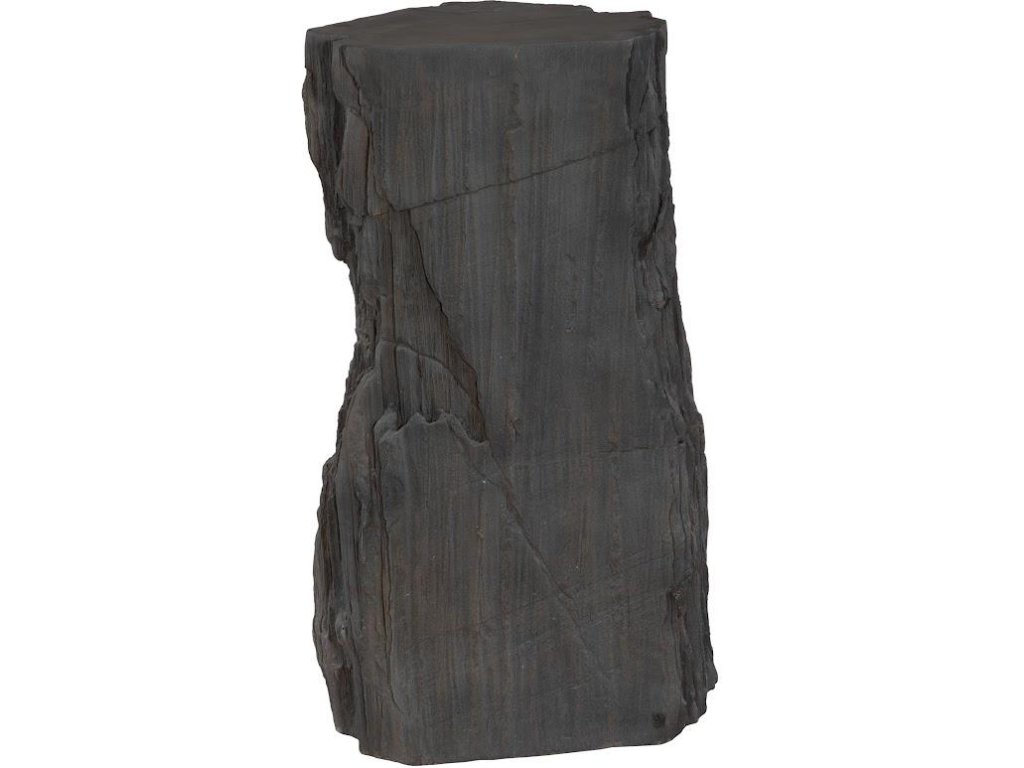 Stratified Cast Stone Pedestal, Painted Slate - image 1