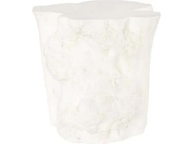 Log Side Table, Faux Bleached