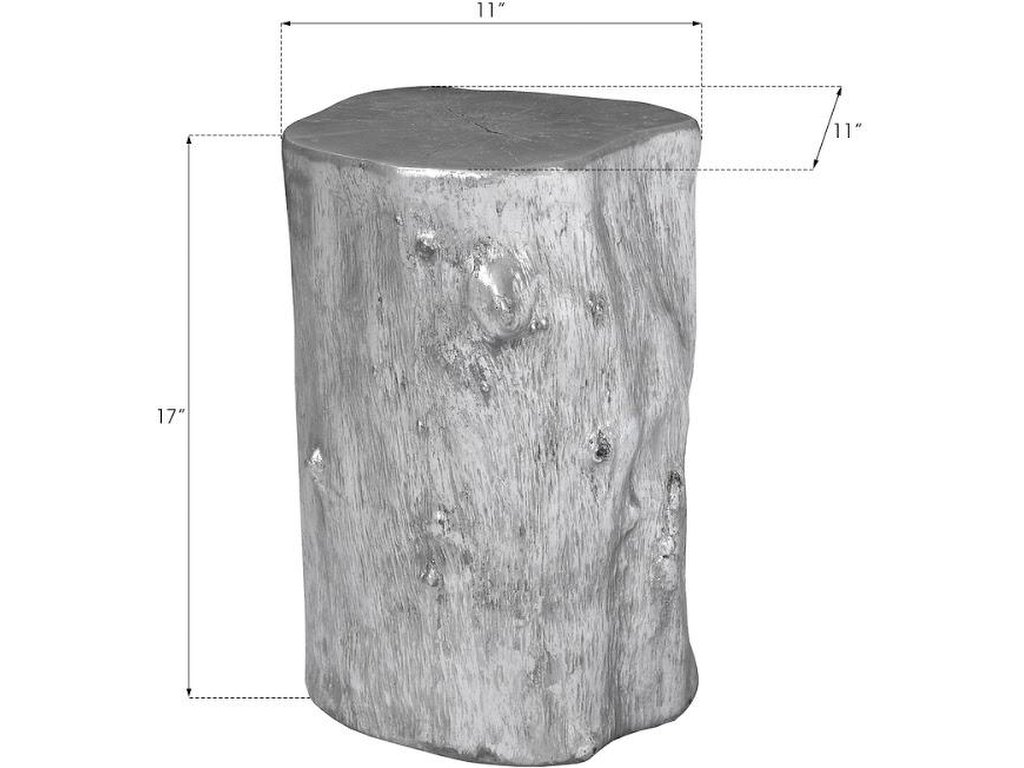 Log Stool, Silver Leaf, SM - image 2