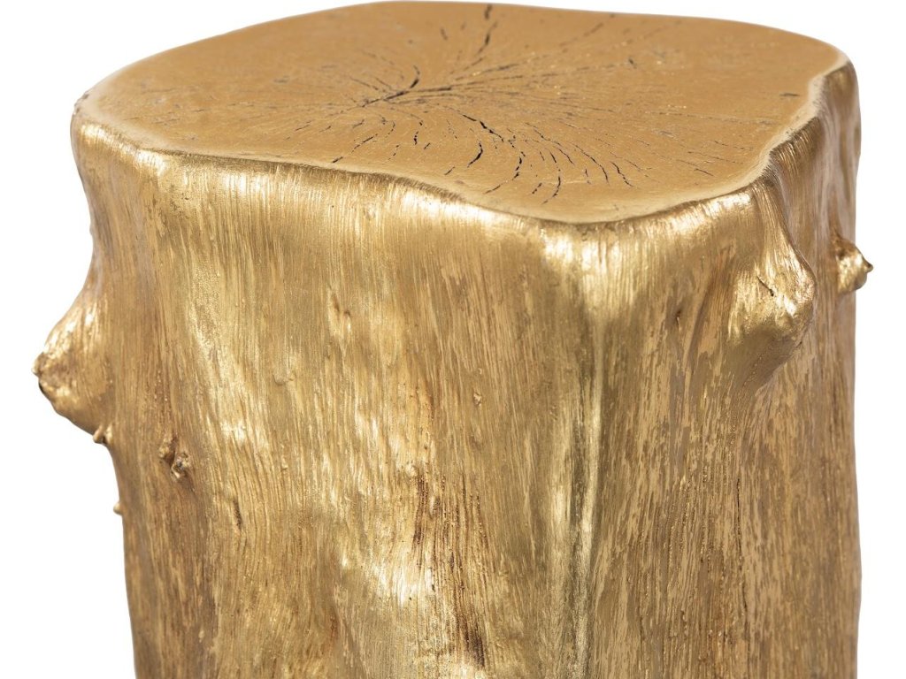 Log Stool, Gold Leaf, SM - image 3