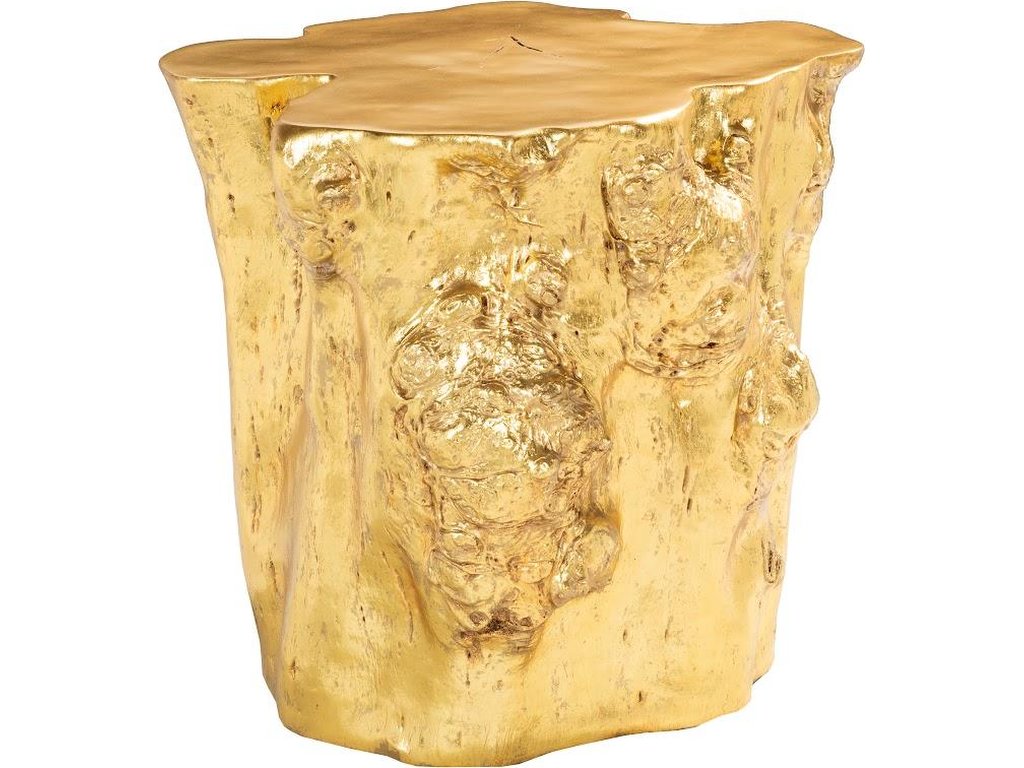 Log Side Table, Gold Leaf - image 2