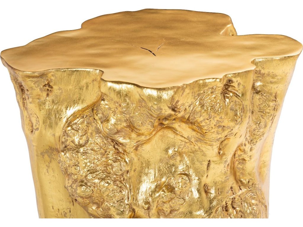 Log Side Table, Gold Leaf - image 3