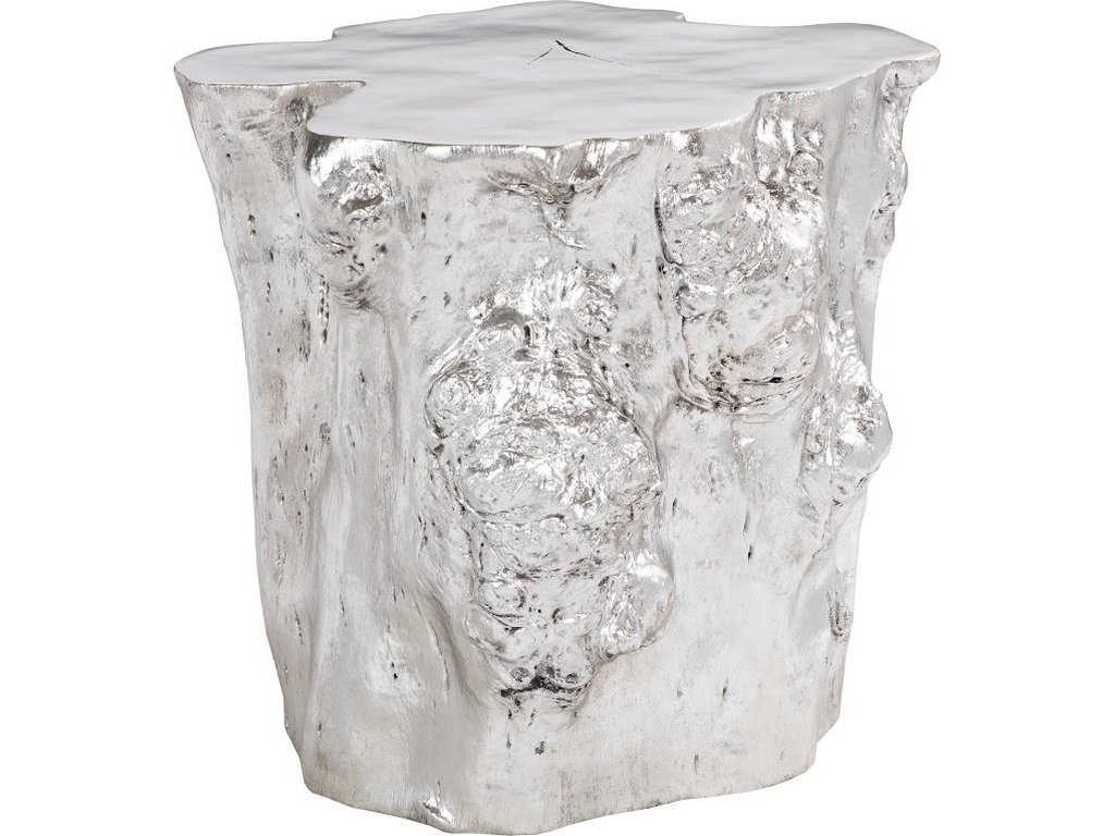 Log Side Table, Silver Leaf - image 2